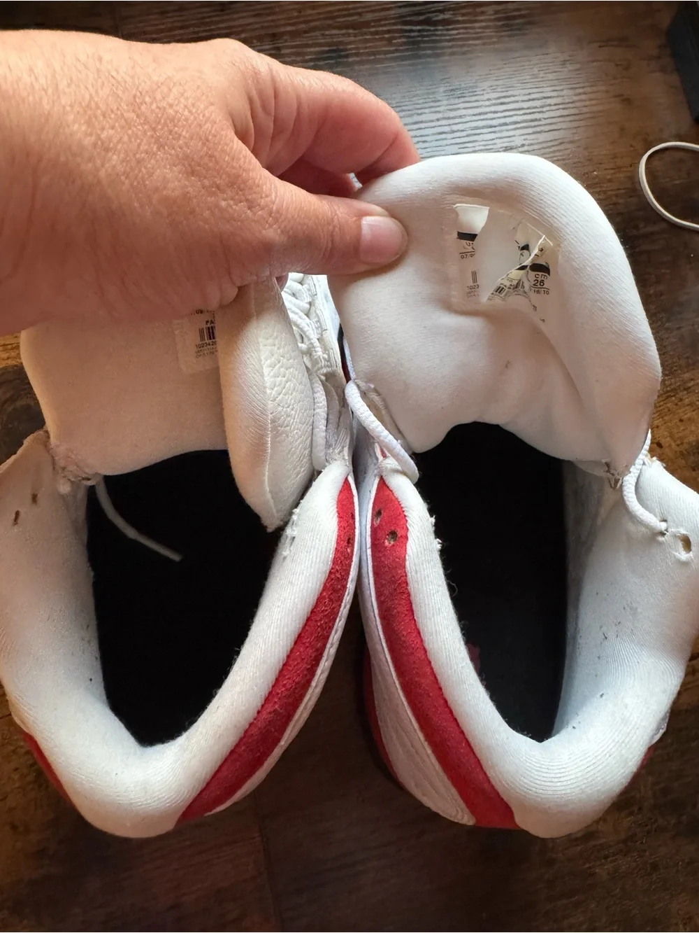 Air Jordan White and Red Low-Top Basketball Sneakers